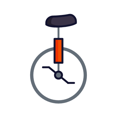 Unicycle, Animated Icon, Lineal