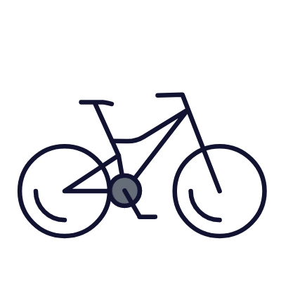 Downhill bicycle, Animated Icon, Lineal