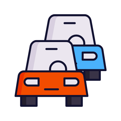 Traffic jam, Animated Icon, Lineal