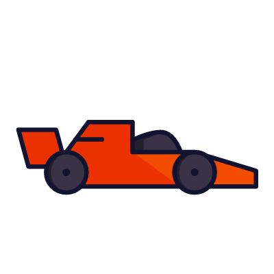 F1 car, Animated Icon, Lineal