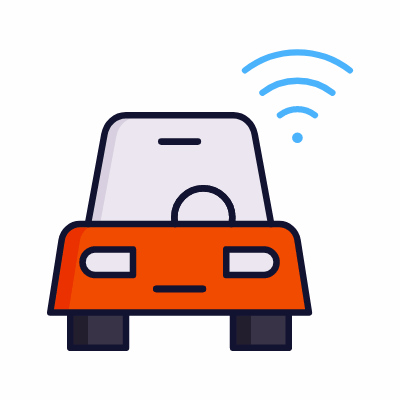 Autonomous car, Animated Icon, Lineal