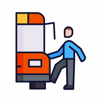 Bus, Animated Icon, Lineal