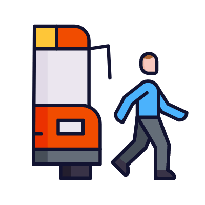 Bus, Animated Icon, Lineal
