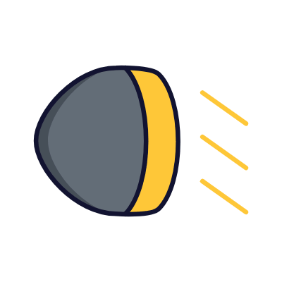 Car headlight, Animated Icon, Lineal