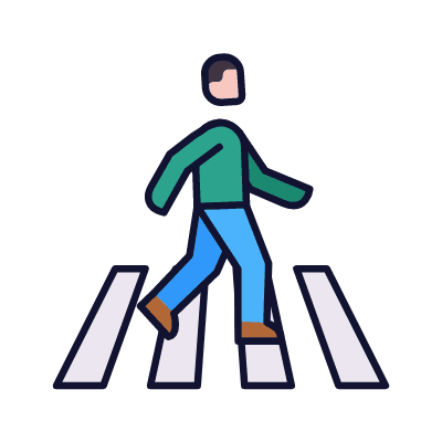 Crosswalk, Animated Icon, Lineal