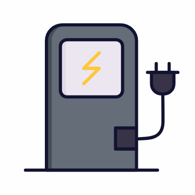 Charging station, Animated Icon, Lineal