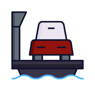 Ferry, Animated Icon, Lineal