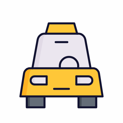 Taxi, Animated Icon, Lineal