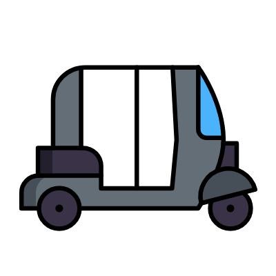 Auto rickshaw, Animated Icon, Lineal