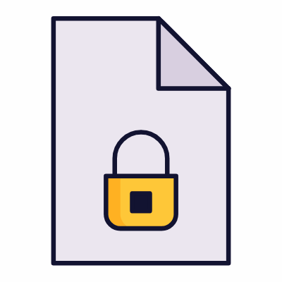Document lock, Animated Icon, Lineal