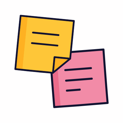 Sticky notes, Animated Icon, Lineal
