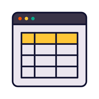 Spreadsheet, Animated Icon, Lineal