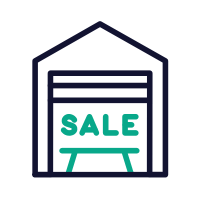Garage sale, Animated Icon, Outline