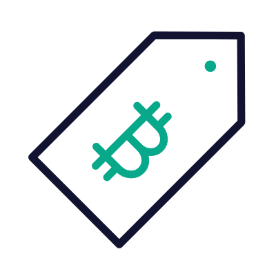 Bitcoin price tag, Animated Icon, Outline