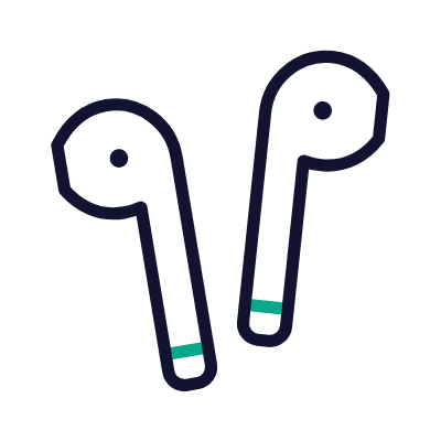 Earbud, Animated Icon, Outline