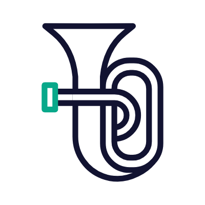 Tuba, Animated Icon, Outline
