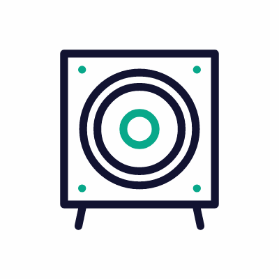 Subwoofer, Animated Icon, Outline