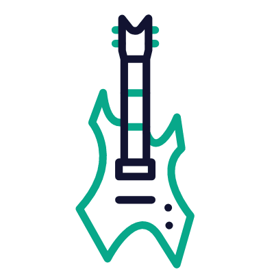 Metal music, Animated Icon, Outline