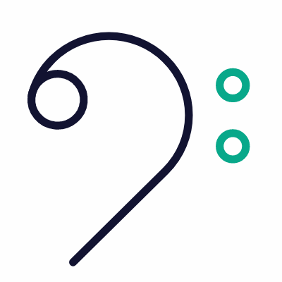 Bass clef, Animated Icon, Outline