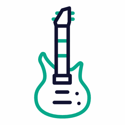 Rock music, Animated Icon, Outline