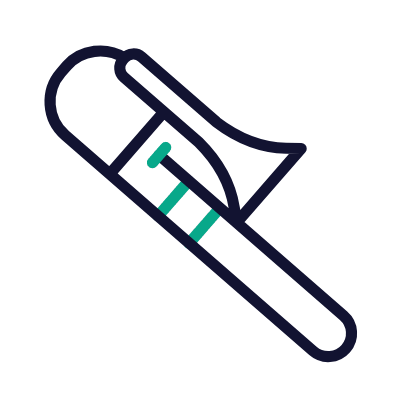 Trombone, Animated Icon, Outline