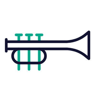 Trumpet, Animated Icon, Outline