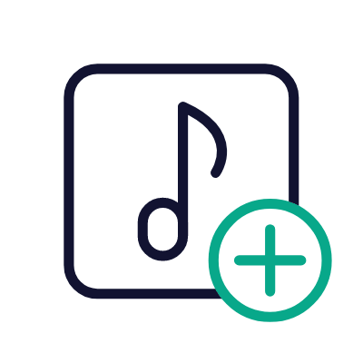 Add song, Animated Icon, Outline
