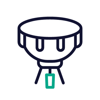 Timpani drum, Animated Icon, Outline