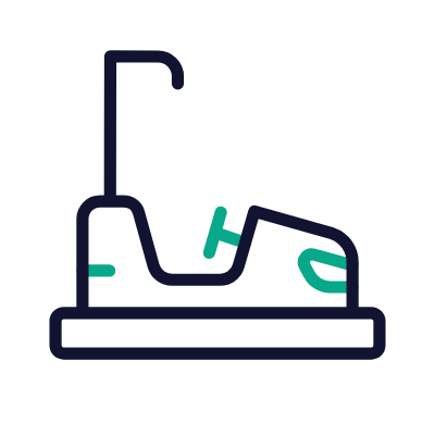 Bumper car, Animated Icon, Outline