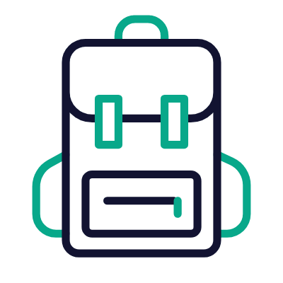 Bagpack, Animated Icon, Outline