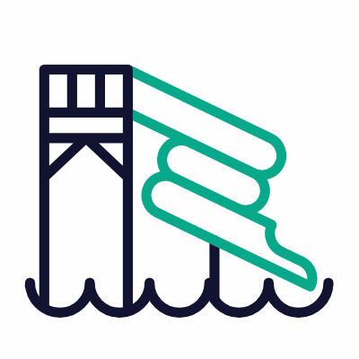 Water park, Animated Icon, Outline