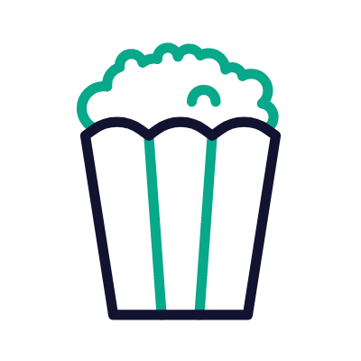 Popcorn, Animated Icon, Outline