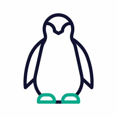 Penguin, Animated Icon, Outline