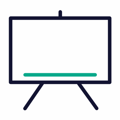 Clean blackboard, Animated Icon, Outline