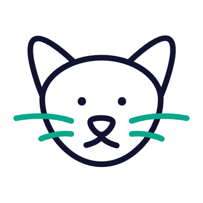 Cat head, Animated Icon, Outline
