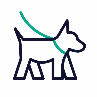 Dog walking, Animated Icon, Outline