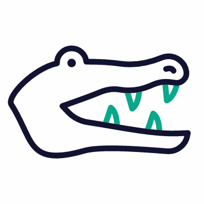 Crocodile, Animated Icon, Outline