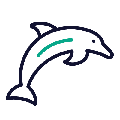 Dolphin, Animated Icon, Outline