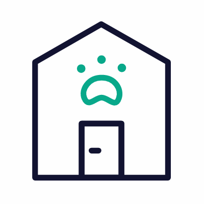 Animal shelter, Animated Icon, Outline