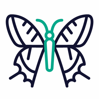 Tiger butterfly, Animated Icon, Outline