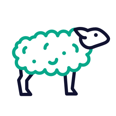 Sheep, Animated Icon, Outline