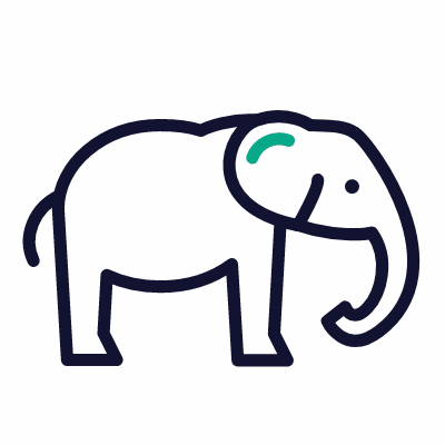 Elephant, Animated Icon, Outline