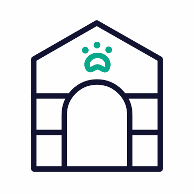Dog house, Animated Icon, Outline
