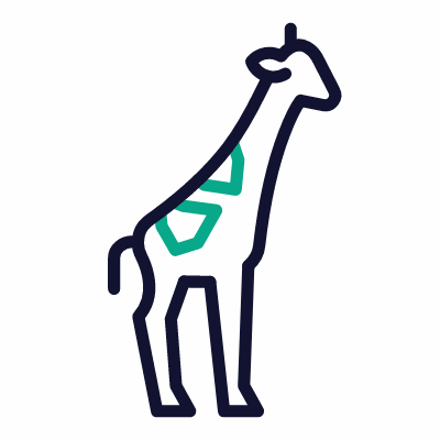 Giraffe, Animated Icon, Outline