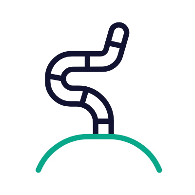 Earthworm, Animated Icon, Outline