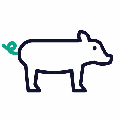Pig, Animated Icon, Outline