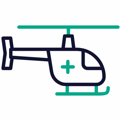 Medical helicopter, Animated Icon, Outline