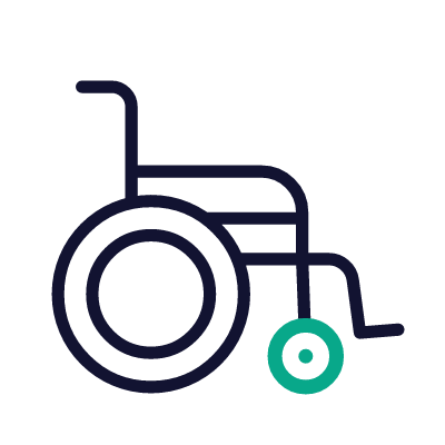Wheelchair, Animated Icon, Outline