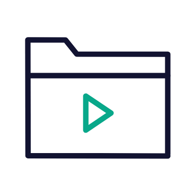 Folder play, Animated Icon, Outline