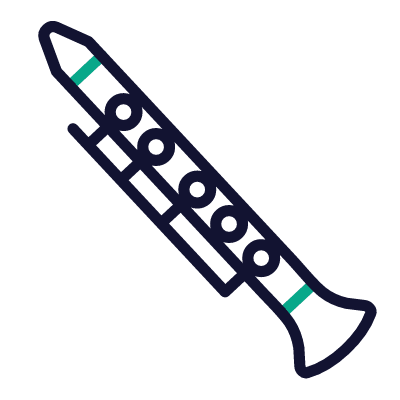 Clarinet, Animated Icon, Outline